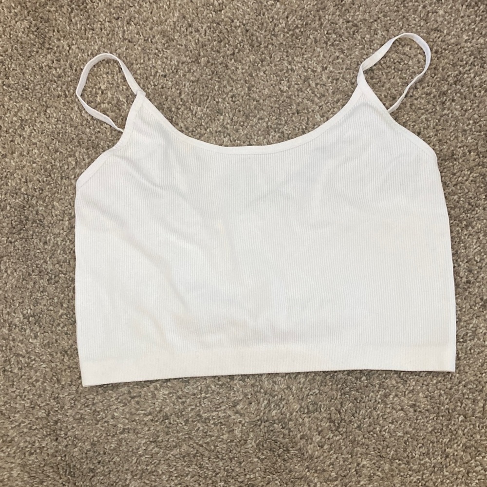Bozzolo Cream Ribbed Tank Top